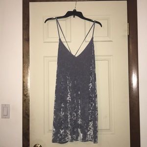 NWT Silver crushed velvet dress